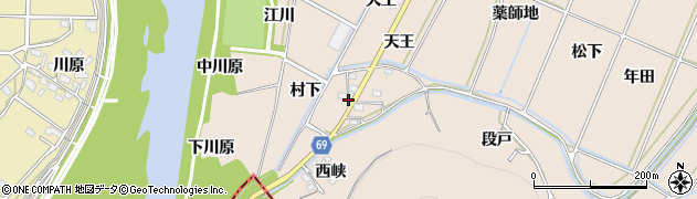 愛知県豊川市金沢町（村下）周辺の地図