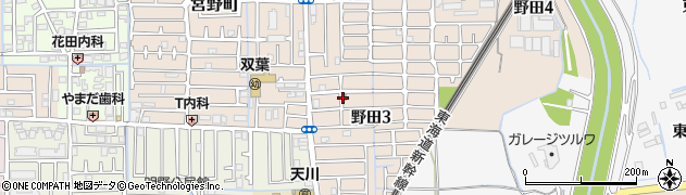 高槻野田郵便局周辺の地図