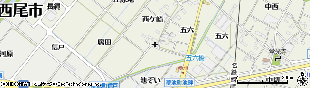 愛知県西尾市深池町西ケ崎23周辺の地図