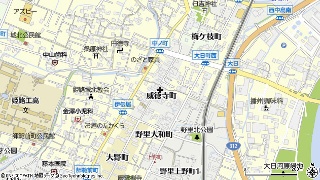 〒670-0816 兵庫県姫路市威徳寺町の地図