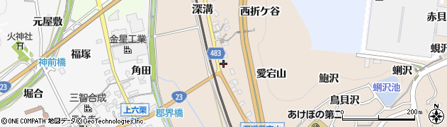 愛知県額田郡幸田町深溝愛宕山30周辺の地図