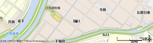 愛知県西尾市花蔵寺町（屋口）周辺の地図