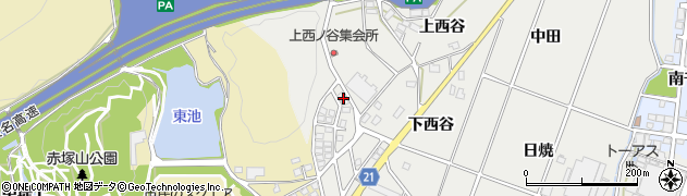 愛知県豊川市千両町上西ノ谷周辺の地図