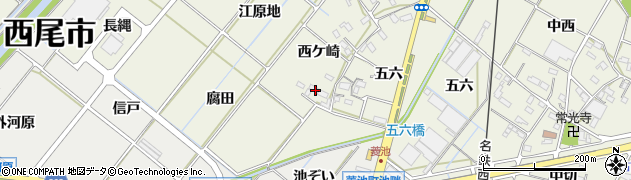 愛知県西尾市深池町西ケ崎22周辺の地図