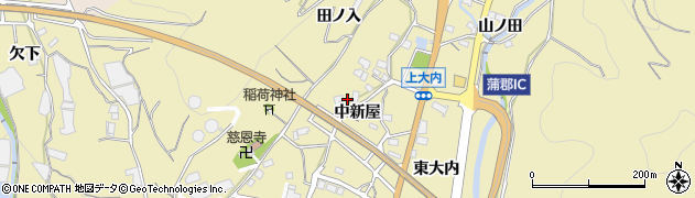 愛知県蒲郡市清田町中新屋47周辺の地図