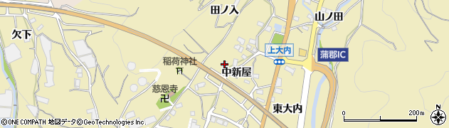 愛知県蒲郡市清田町中新屋46周辺の地図