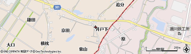 愛知県豊川市金沢町井戸下周辺の地図