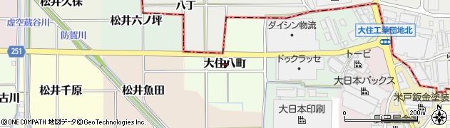 京都府京田辺市大住八町周辺の地図