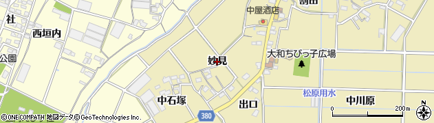 愛知県豊川市豊津町（妙見）周辺の地図