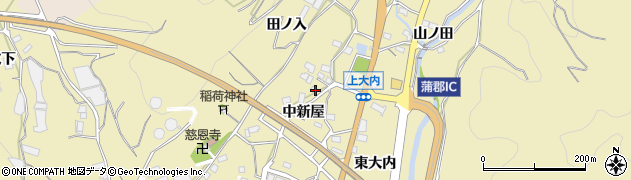 愛知県蒲郡市清田町中新屋60周辺の地図