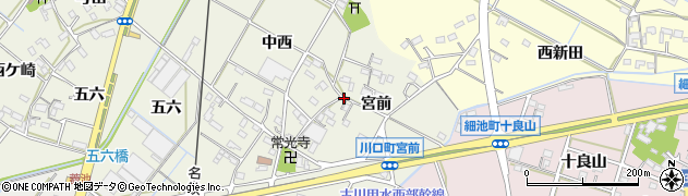愛知県西尾市川口町周辺の地図