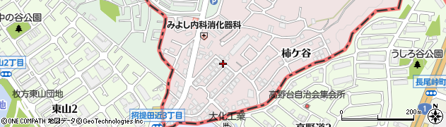 京都府八幡市八幡（柿ケ谷）周辺の地図