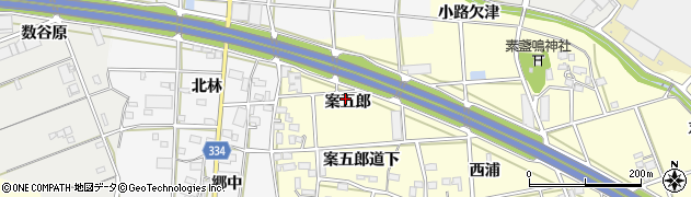 愛知県豊川市長草町（案五郎）周辺の地図