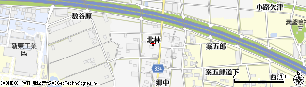 愛知県豊川市六角町（北林）周辺の地図