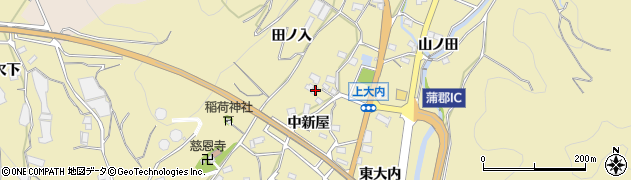 愛知県蒲郡市清田町中新屋62周辺の地図