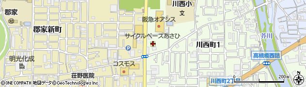 サイクルベースあさひ高槻店周辺の地図