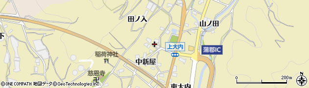愛知県蒲郡市清田町中新屋75周辺の地図