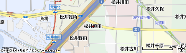 京都府京田辺市松井直田周辺の地図
