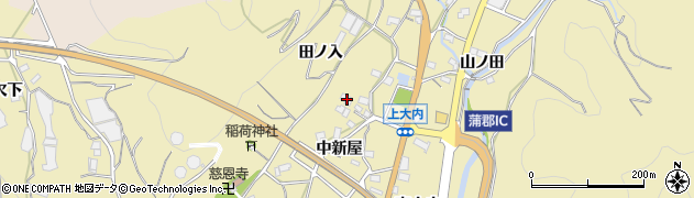 愛知県蒲郡市清田町中新屋64周辺の地図