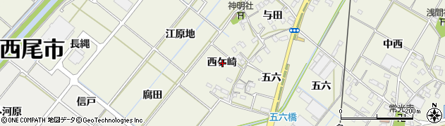 愛知県西尾市深池町西ケ崎周辺の地図