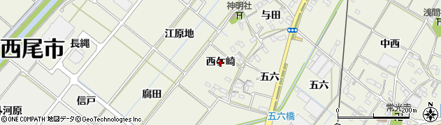 愛知県西尾市深池町（西ケ崎）周辺の地図