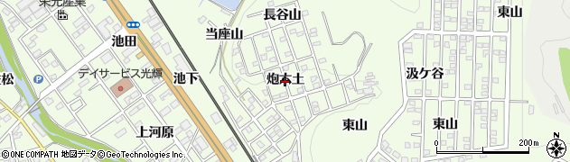 愛知県豊川市御油町（炮六土）周辺の地図