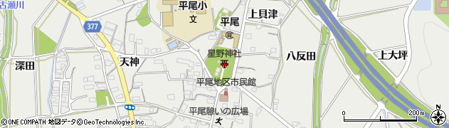 愛知県豊川市平尾町上貝津102周辺の地図