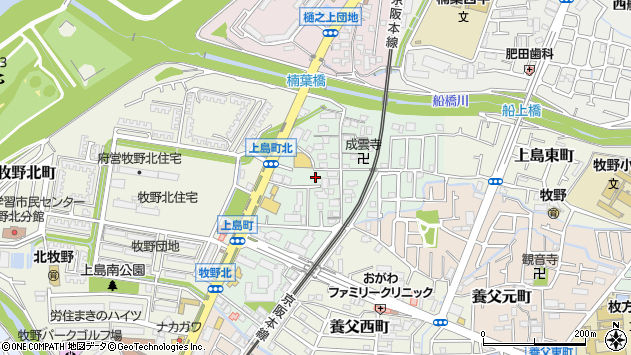 〒573-1127 大阪府枚方市上島町の地図