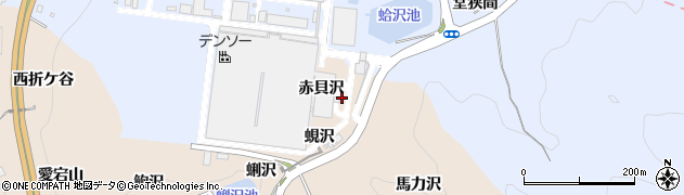 愛知県幸田町（額田郡）深溝（赤貝沢）周辺の地図