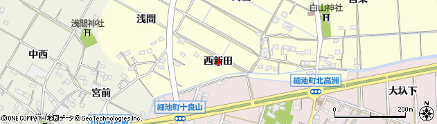 愛知県西尾市今川町西新田周辺の地図
