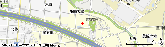 愛知県豊川市長草町（八ツ畑）周辺の地図