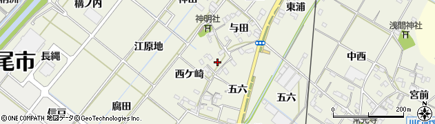 愛知県西尾市深池町西ケ崎6周辺の地図