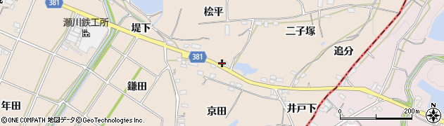 愛知県豊川市金沢町（桧平）周辺の地図