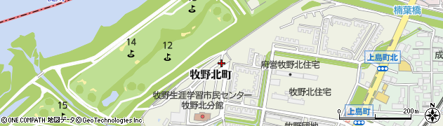大阪府枚方市牧野北町13周辺の地図