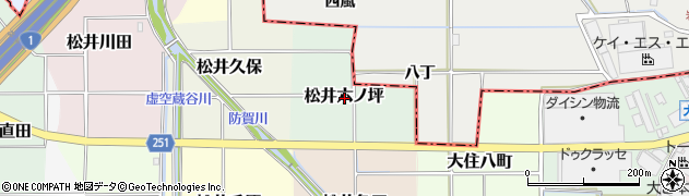 京都府京田辺市松井六ノ坪周辺の地図