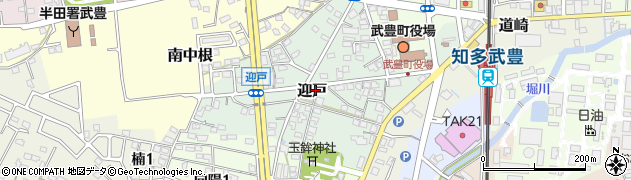 愛知県知多郡武豊町迎戸周辺の地図