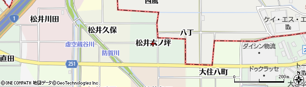 京都府京田辺市松井六ノ坪周辺の地図