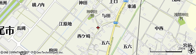 愛知県西尾市深池町西ケ崎5周辺の地図