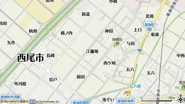〒445-0875 愛知県西尾市深池町の地図