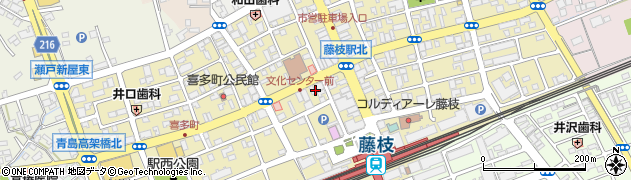 静岡県藤枝市駅前周辺の地図