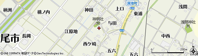 愛知県西尾市深池町西ケ崎2周辺の地図