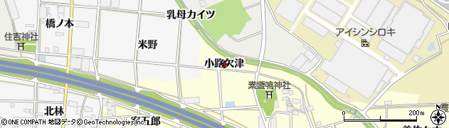 愛知県豊川市長草町（小路欠津）周辺の地図
