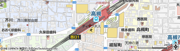 大阪府高槻市周辺の地図