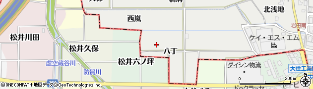京都府八幡市岩田（八丁）周辺の地図