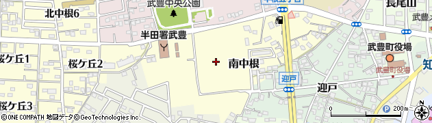 愛知県武豊町（知多郡）南中根周辺の地図