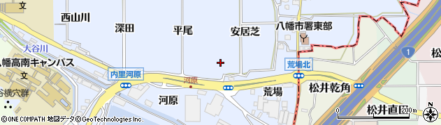 京都府八幡市内里安居芝周辺の地図
