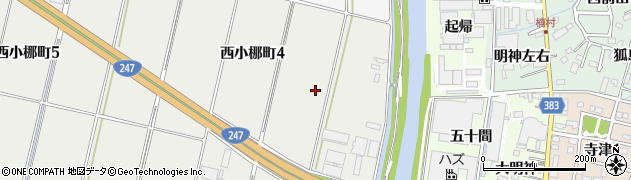 愛知県西尾市西小梛町4丁目周辺の地図