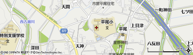 愛知県豊川市平尾町上貝津5周辺の地図