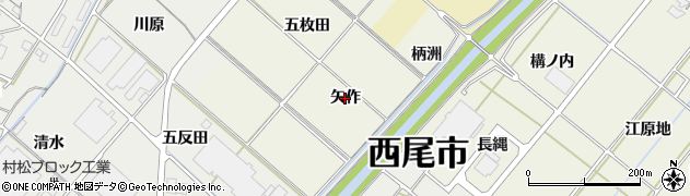 愛知県西尾市国森町（矢作）周辺の地図