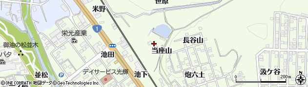 愛知県豊川市御油町（当座山）周辺の地図